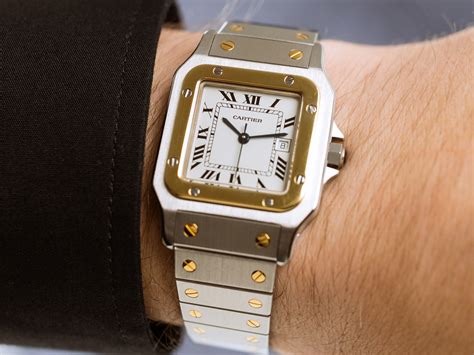 cartier santos 18k gold|cartier santos 18k gold watch.